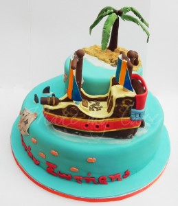 τούρτα με πειρατικό καράβι στο νησί του θησυρού